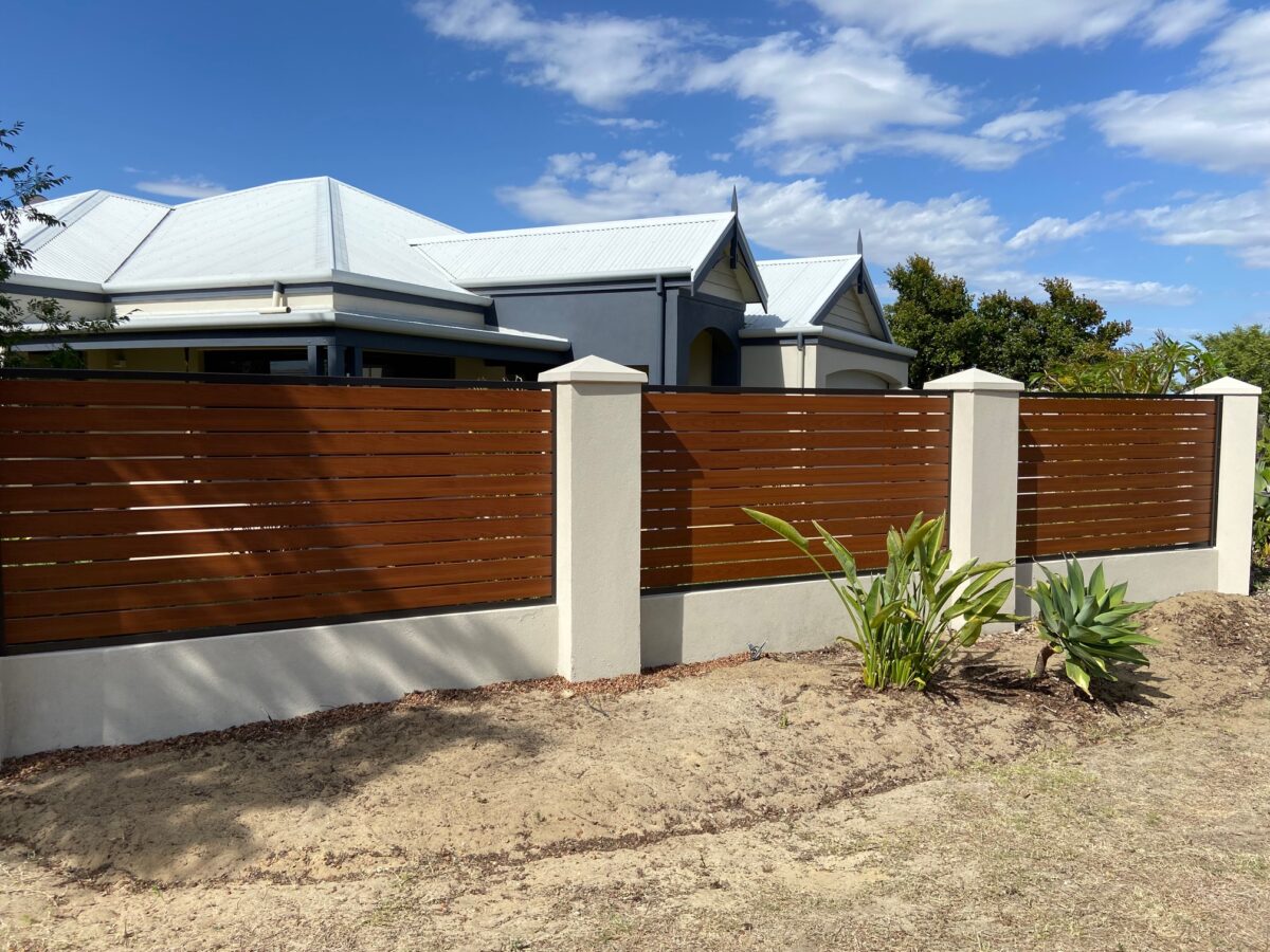 Slat Infill Panel Installation In Tapping — Craftsman Fencing