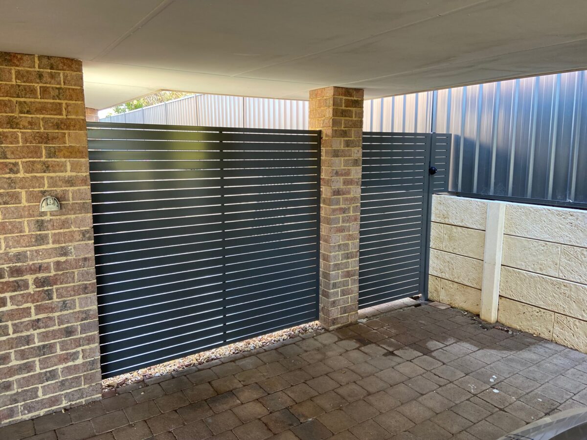 Aluminium Slat Fencing & Gate in Joondalup Craftsman Fencing