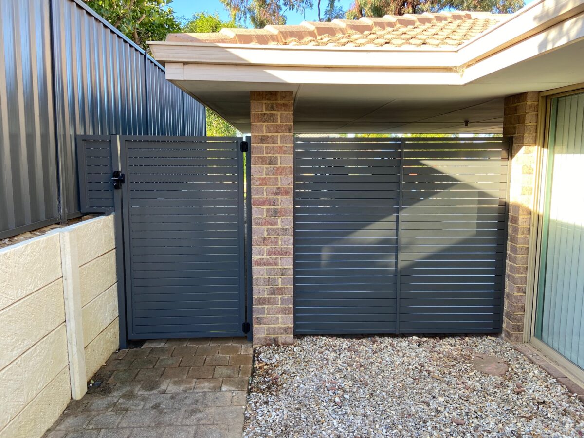 Aluminium Slat Fencing & Gate in Joondalup Craftsman Fencing