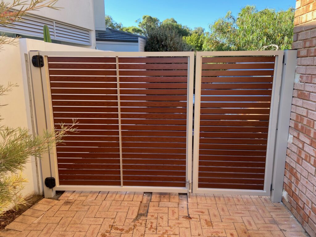 aluminium slat double gates