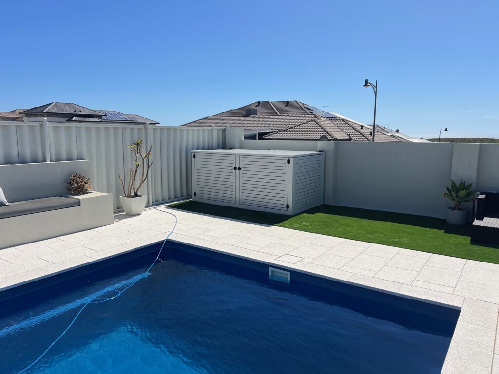 Aluminium Slat Pool Pump Enclosure Installation in Iluka
